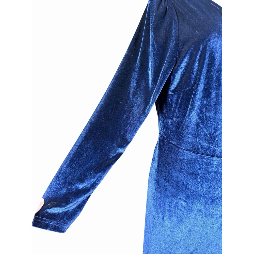 Baltic Born Velvet Wrap Dress NWT Sapphire Blue Long Sleeve Maxi Sz XL Holiday - Picture 7 of 15